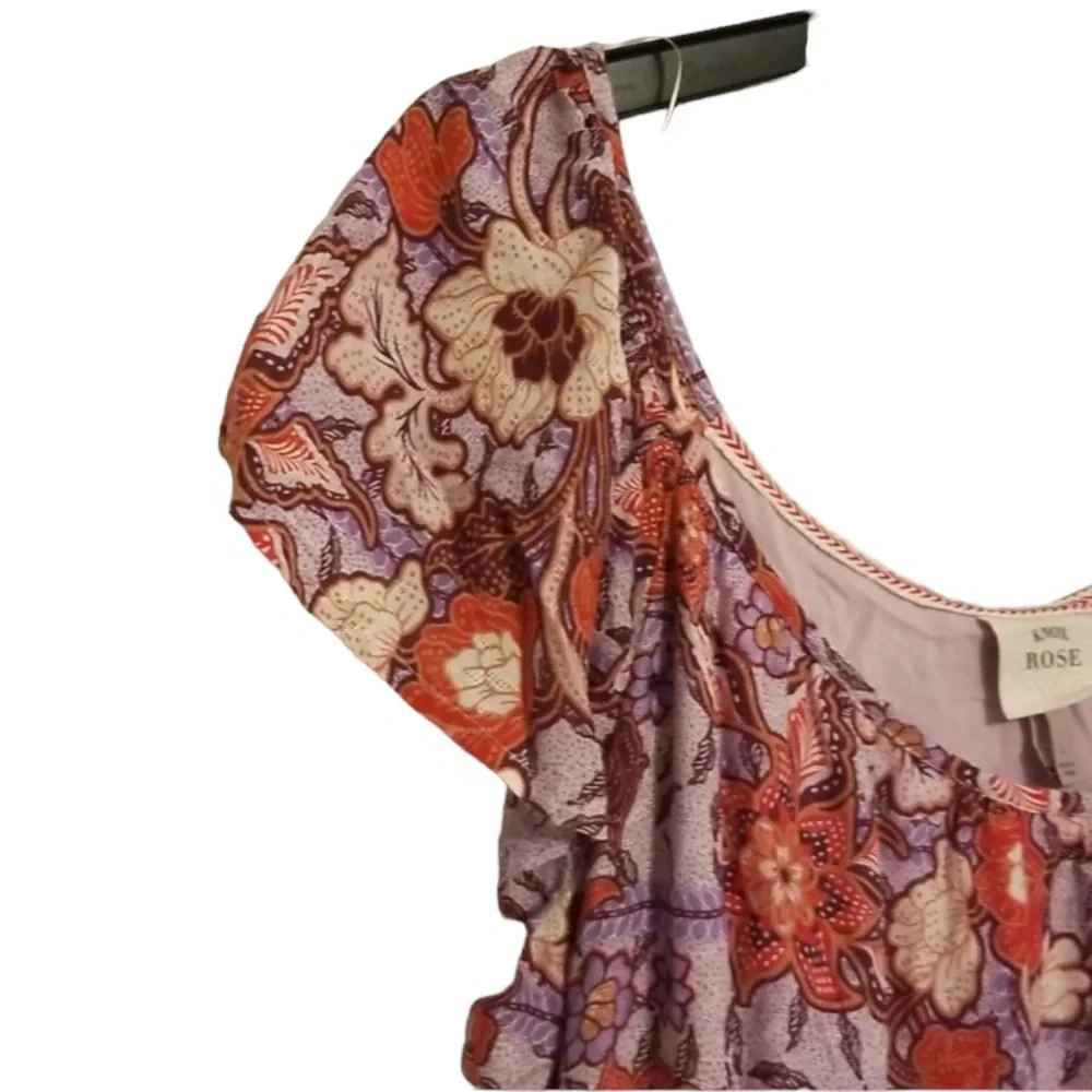 Like New Knox Rose Pink & Red ruffle boho flutter sleeve maxi … - Picture 4 of 5
